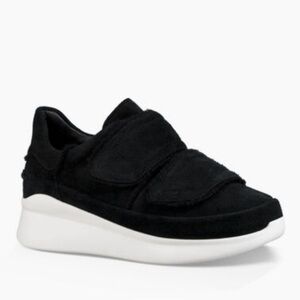 UGG Ashby Spill Seam Trainer Black Suede Slip Strap- on Sneaker